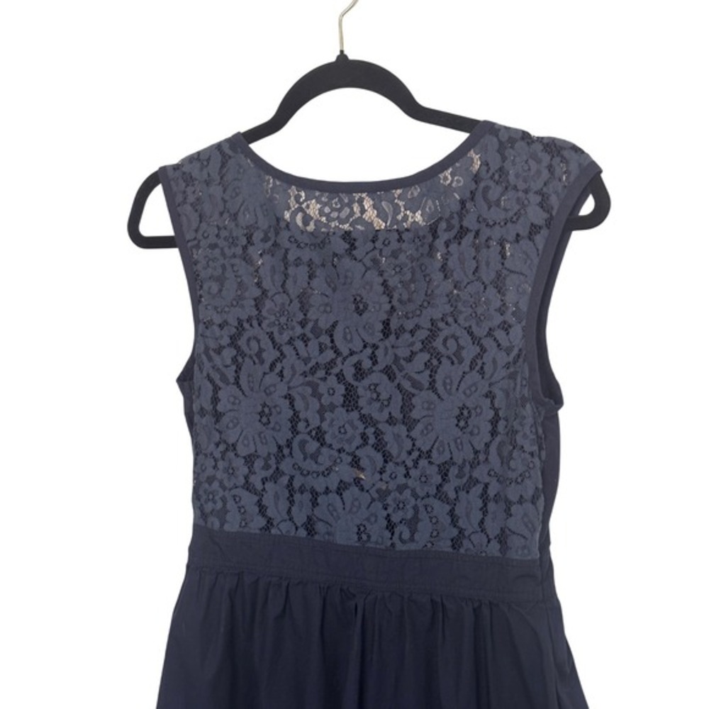 eShakti Navy Blue Lace Fit and Flare Dress Cap Sleeve Size 8 M HOCO Event - Picture 4 of 15